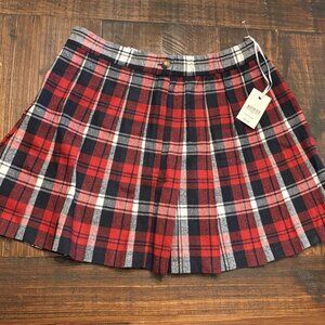 Simply Southern Red Plaid Pleated Women's Skirt ~ Small ~ NWT